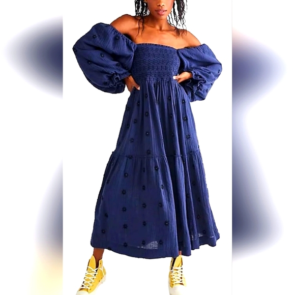 Free People Boho Maxi Dress Size Large - Picture 1 of 4